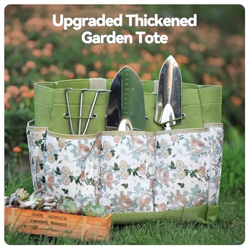 9-Piece Heavy-Responsibility Gardening Instrument Set with Fashionable Organizer Purse, Rust-Resistant Instruments – Excellent Reward for Ladies Gardeners