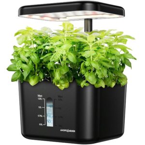 Ahopegarden Indoor Hydroponics Rising System Equipment with Develop Mild – 4-Pod Plant Germination Equipment for Herbs, Greens, and Flowers – Countertop Grower for Contemporary Harvests