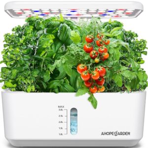 Indoor Hydroponic Gardening System: 10-Pod Germination Equipment for Aeroponic Herbs and Greens with LED Progress Lamp – Countertop Hydroponic Planter for Cultivation and Harvest