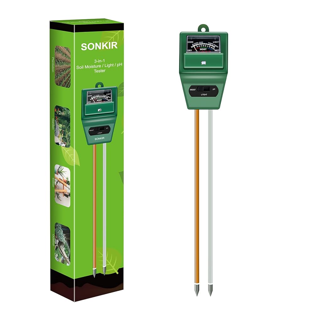 MS02 3-in-1 Soil pH Meter – Moisture, Mild, and pH Testing Software for Gardening, Perfect for Backyard, Garden, Farm, Indoor & Out of doors Use (Inexperienced)