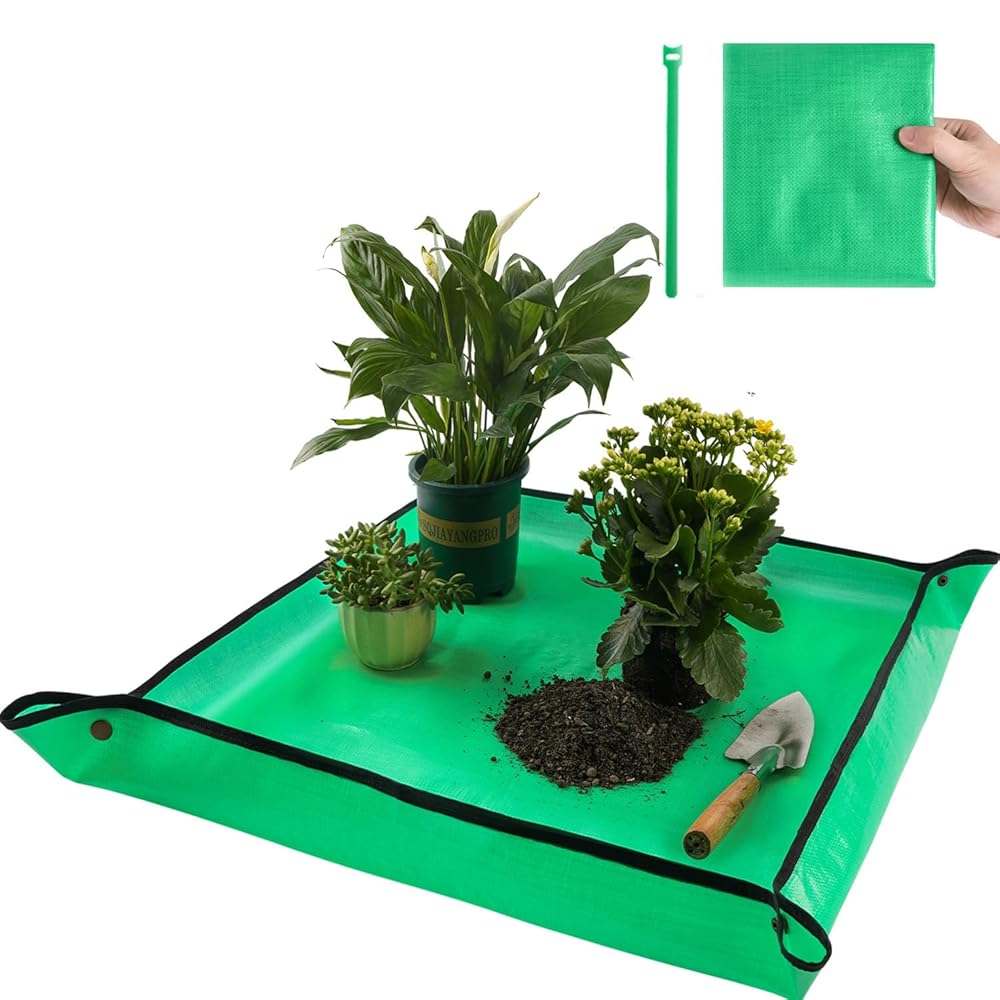 Waterproof Repotting Mat for Indoor Crops – 26.8″ x 26.8″ Sq. Soil Change Tray, Ideally suited for Succulent Transplanting and Mess Management, Good Gardening Reward for Plant Fans